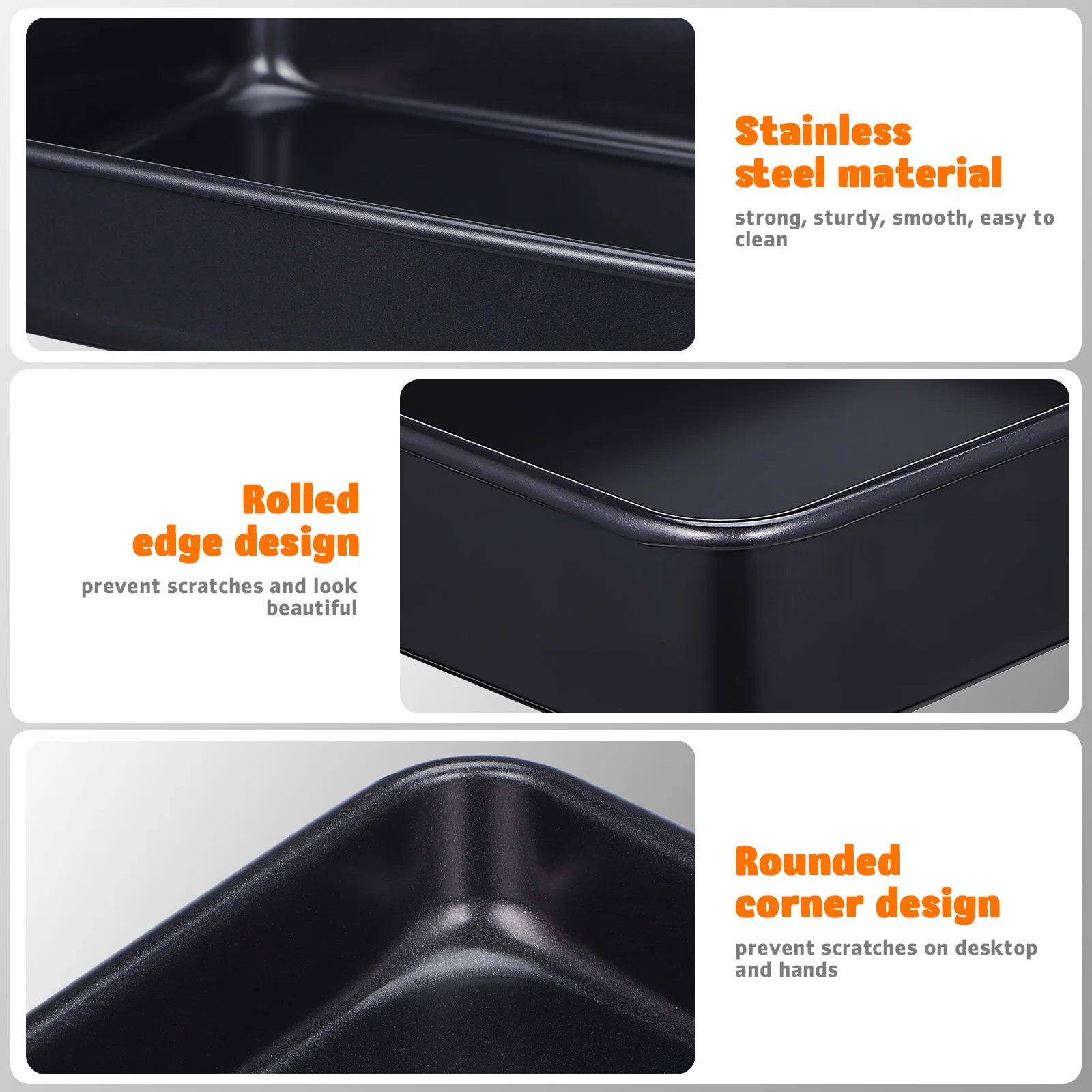 2 pcs Stainless Steel Baking Trays Set 13 Inch Deep Black Roasting Pan 11 Inch Shallow Tray Oven Cooking Sheets
2 pcs Stainless Steel Baking Trays Set 13 Inch Deep Black Roasting Pan 11 Inch Shallow Tray Oven Cooking Sheets