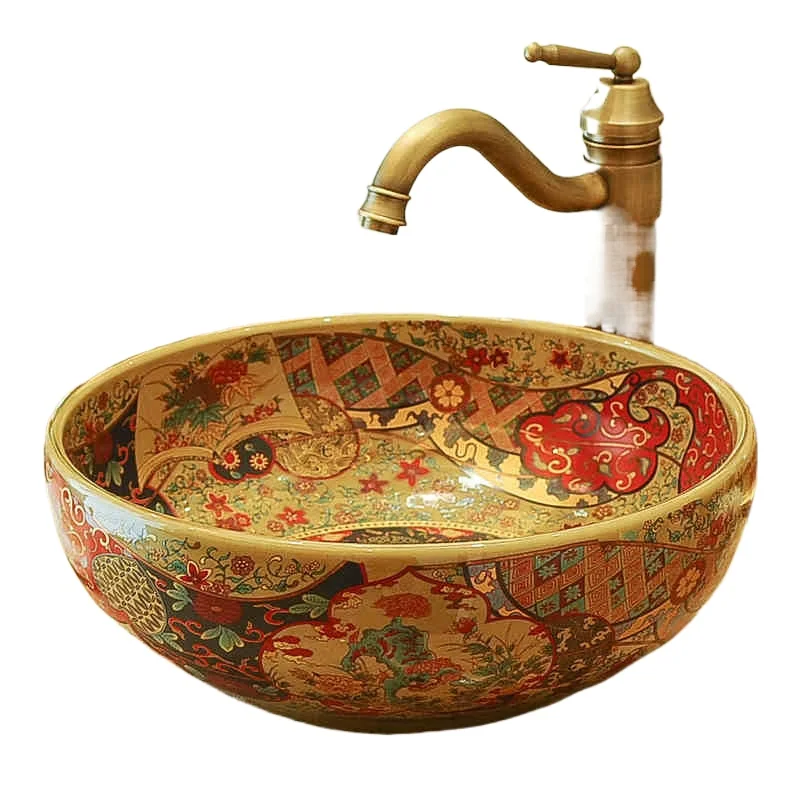 Europe Vintage Style Art Porcelain Countertop Basin Sink Ceramic Bathroom Vessel Sinks Vanities above counter art wash basin
Europe Vintage Style Art Porcelain Countertop Basin Sink Ceramic Bathroom Vessel Sinks Vanities above counter art wash basin