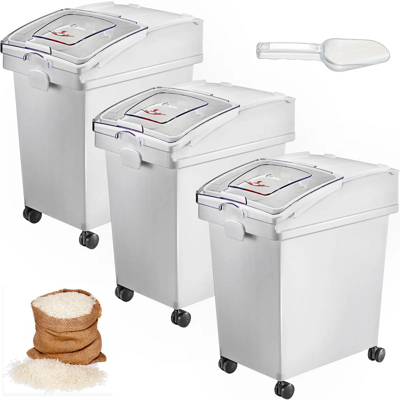 VEVOR Ingredient Bin, 5.2 Gallons Capacity Ingredient Storage Bin, 3 Pcs/Set, PP Material Flour Bins On Wheels, White Shelf Ingr
VEVOR Ingredient Bin, 5.2 Gallons Capacity Ingredient Storage Bin, 3 Pcs/Set, PP Material Flour Bins On Wheels, White Shelf Ingr
