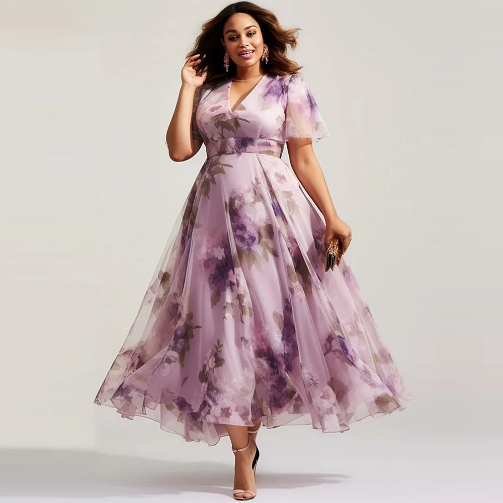 Women’s Plus Size Wedding Guest Purple Organza Floral Print Empire Waist Maxi Dress Elegant V-Neck Summer Female Casual Dresses
Women’s Plus Size Wedding Guest Purple Organza Floral Print Empire Waist Maxi Dress Elegant V-Neck Summer Female Casual Dresses