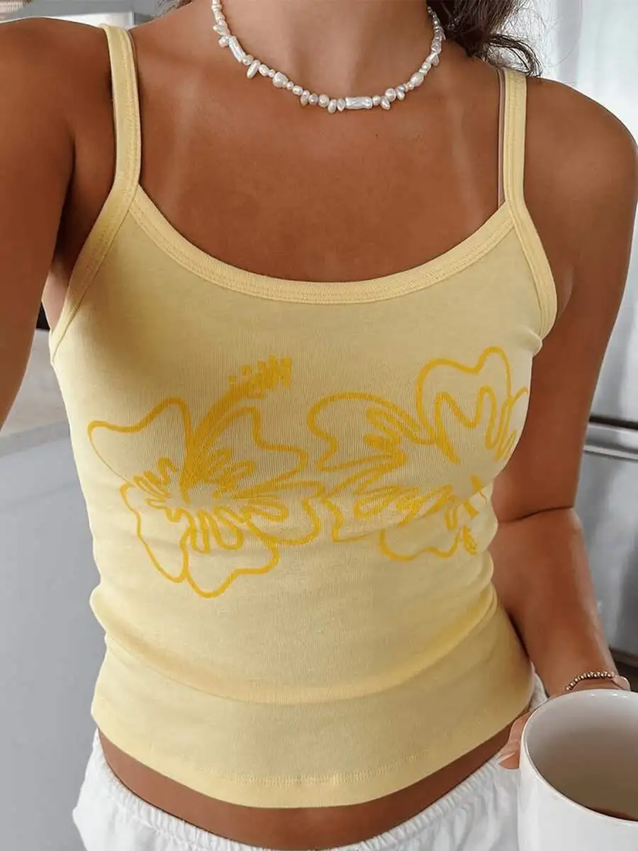 Womens Floral Print Sleeveless Crop Camisole Sleep Top For Loungewear
Womens Floral Print Sleeveless Crop Camisole Sleep Top For Loungewear