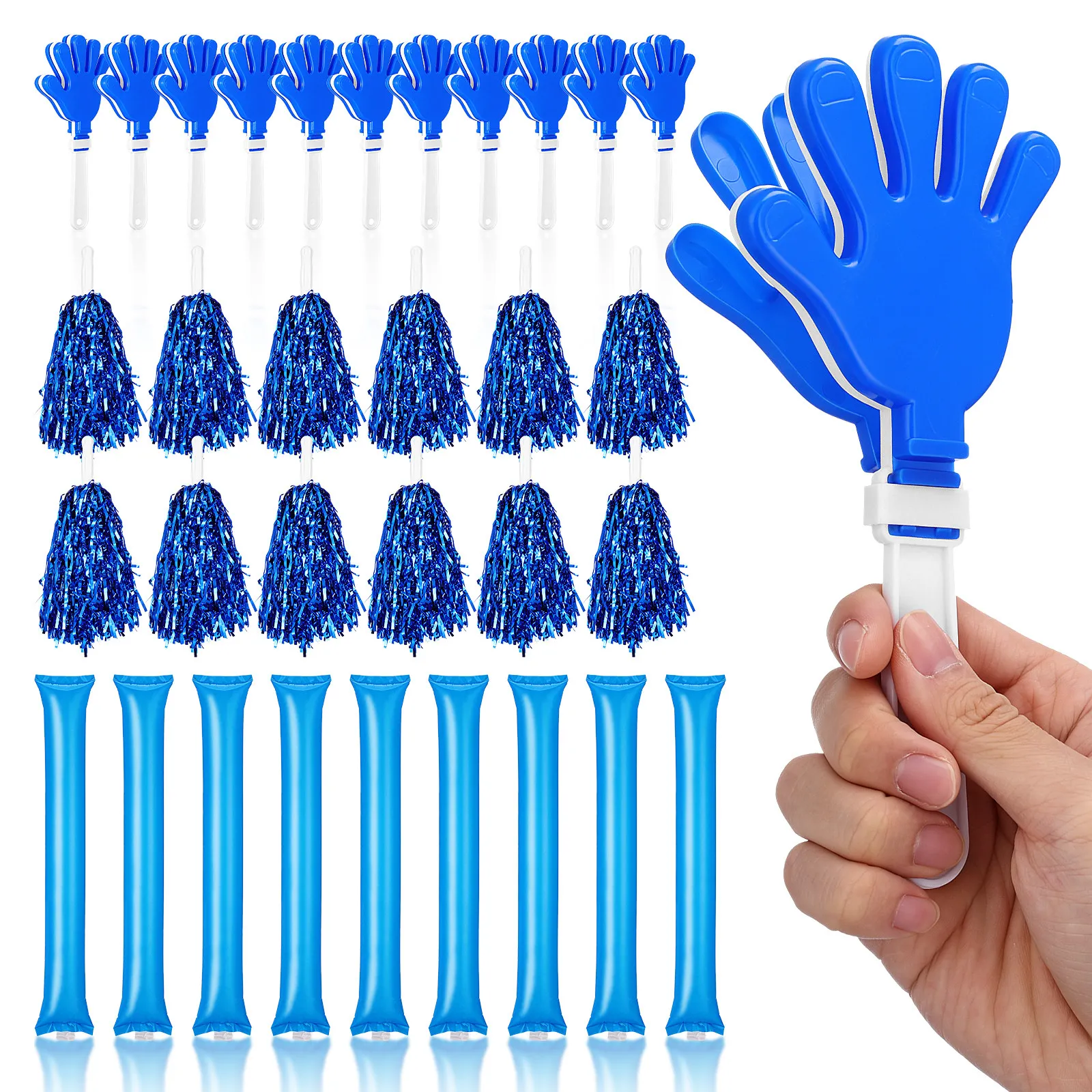 1Set Comprehensive Spirit Cheering Set Inflatable Sticks Pom Poms Clappers for Concert Cheering Sports Events Group Activities
1Set Comprehensive Spirit Cheering Set Inflatable Sticks Pom Poms Clappers for Concert Cheering Sports Events Group Activities