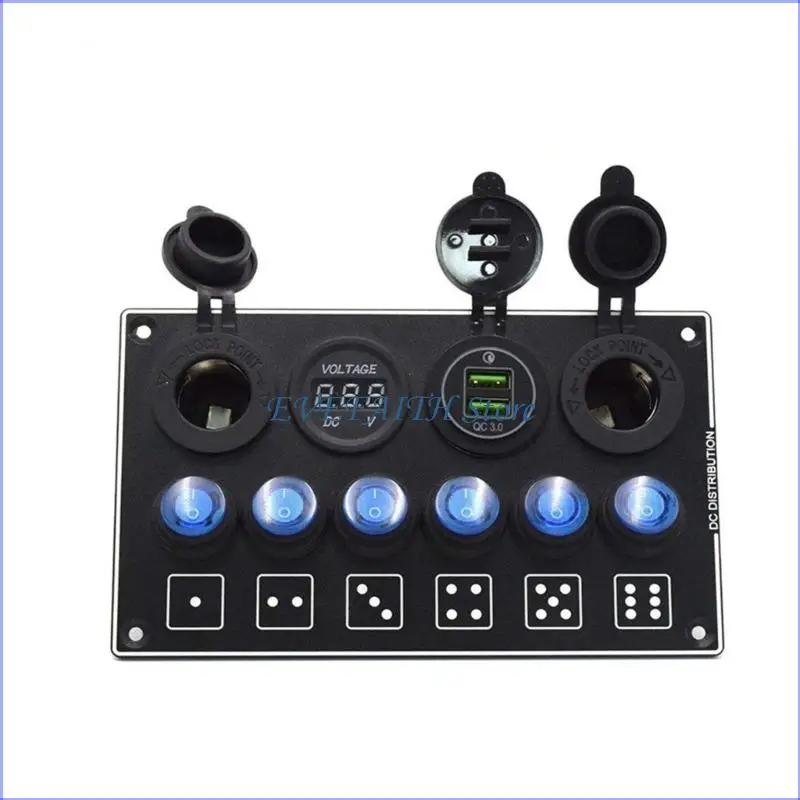 124B 12V 6 Button Operation Panel Having Power Port And Battery Monitor For Automobiles
124B 12V 6 Button Operation Panel Having Power Port And Battery Monitor For Automobiles