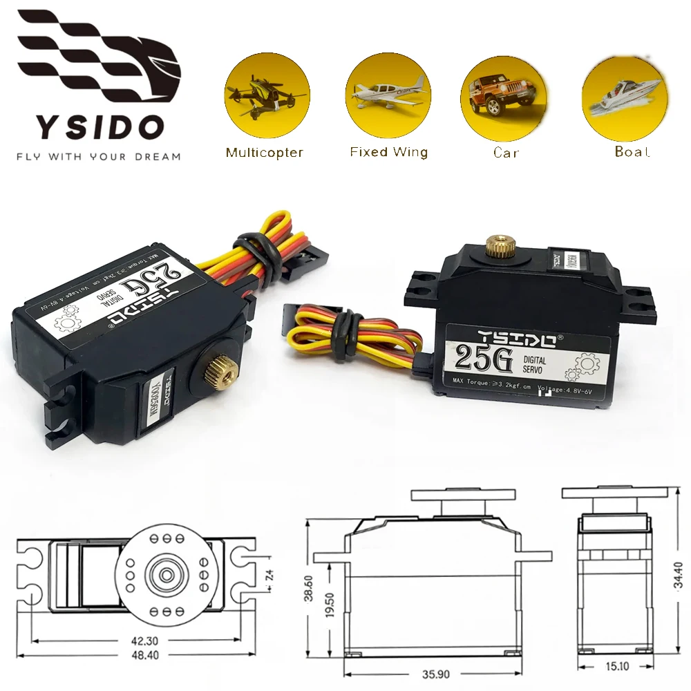 YSIDO 25G Digital Servo Metal Gear 4.8-6V for 1/12 RC Car Wltoys 12428 12423 WPL MN99s MN86 XLH Remo hobby RC Airplane Parts
YSIDO 25G Digital Servo Metal Gear 4.8-6V for 1/12 RC Car Wltoys 12428 12423 WPL MN99s MN86 XLH Remo hobby RC Airplane Parts
