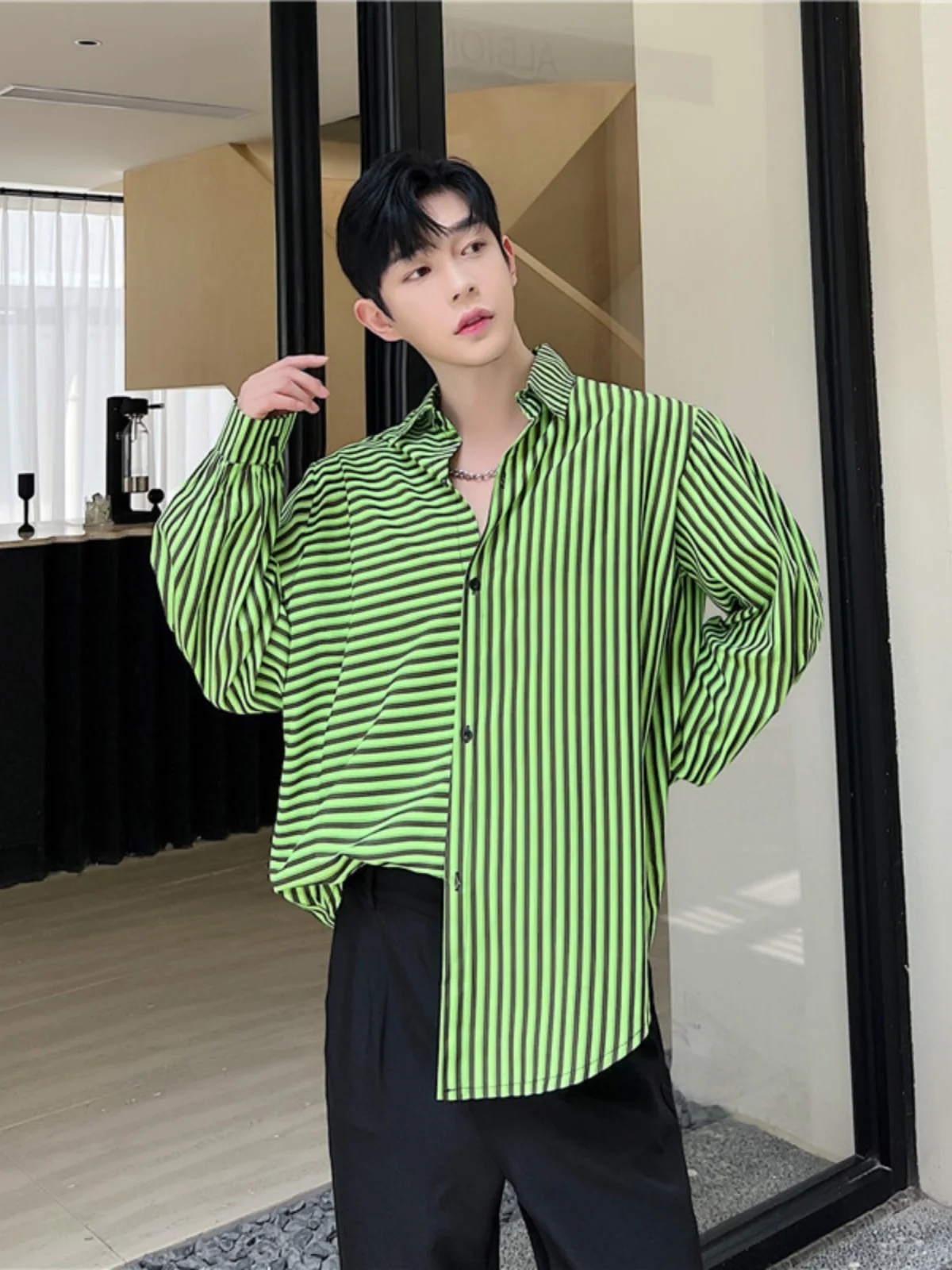 Loose Striped Long Sve Asymmetric Design Men's irt Korean Sle Casual Faionable Hair St Recomme This Look
Loose Striped Long Sve Asymmetric Design Men's irt Korean Sle Casual Faionable Hair St Recomme This Look