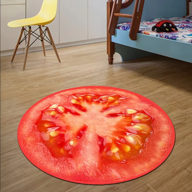 Home Living Room Decor Non-slip Floor Pad Creative 3D Fruit Printed Pattern Home Floor Mat Round Shape Study Room Soft Carpet
Home Living Room Decor Non-slip Floor Pad Creative 3D Fruit Printed Pattern Home Floor Mat Round Shape Study Room Soft Carpet
