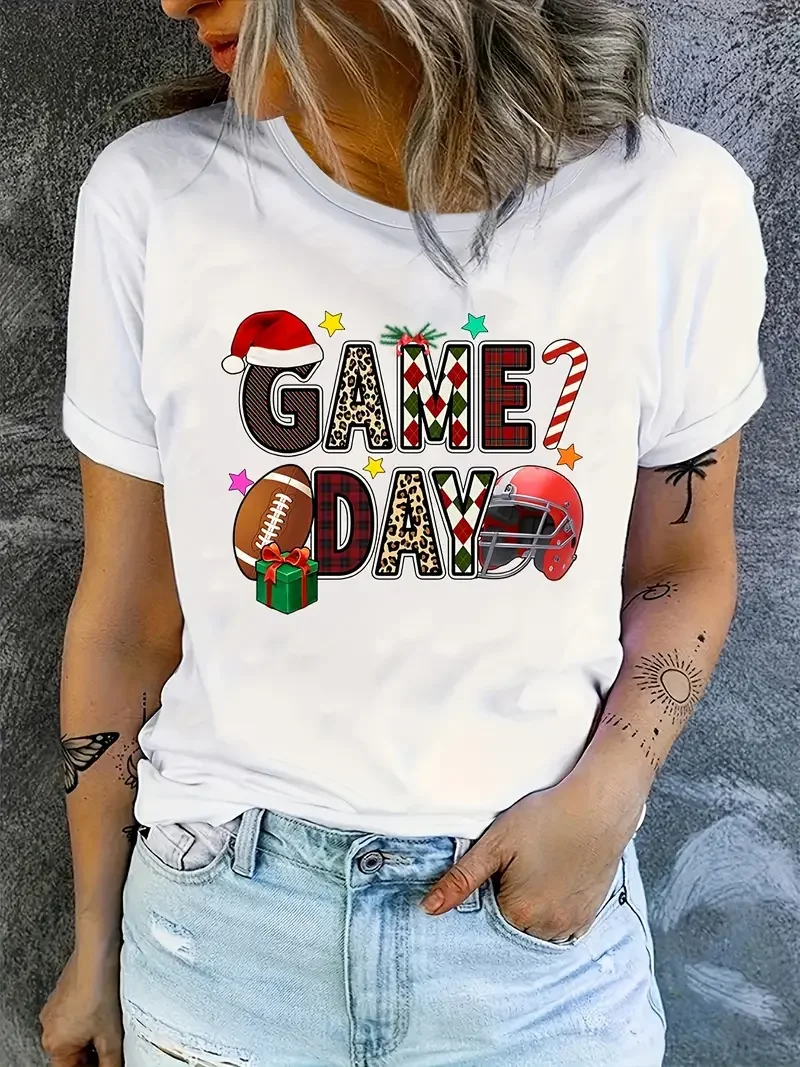 Rugby printed T-shirt for women's fashion T-shirt for women's short sleeved round neck Y2K shirt for women's retro Harajuku
Rugby printed T-shirt for women's fashion T-shirt for women's short sleeved round neck Y2K shirt for women's retro Harajuku