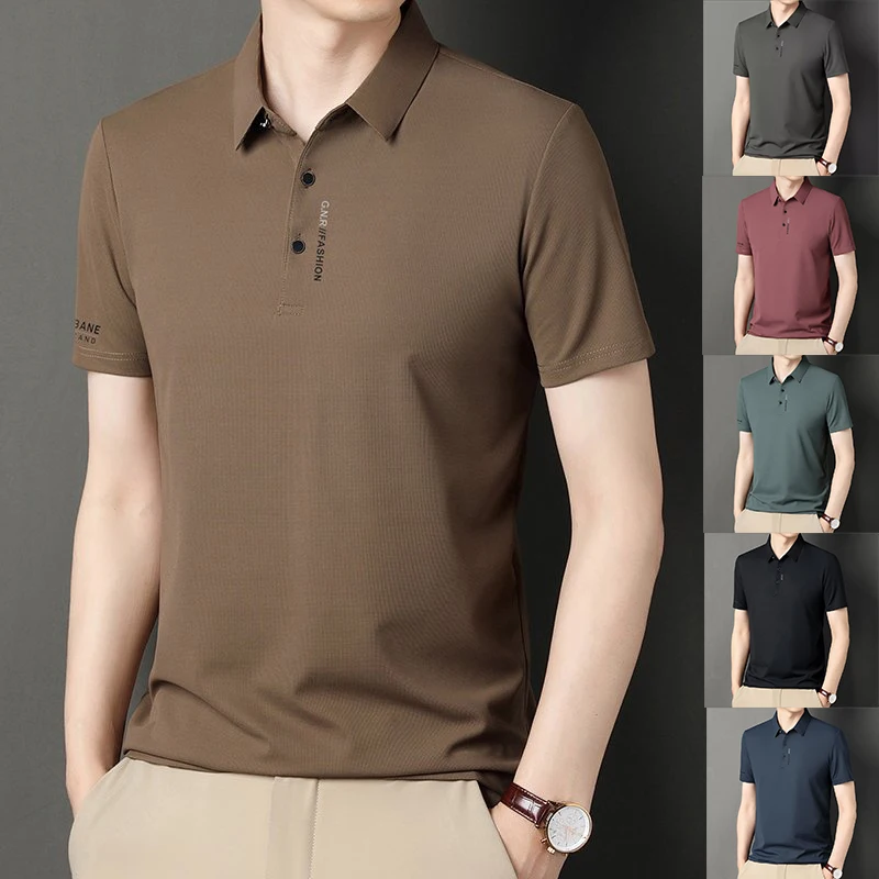 Men's Summer Solid Color Business Short-sleeved T-shirt Fashion Classic Loose Breathable Polo Shirt
Men's Summer Solid Color Business Short-sleeved T-shirt Fashion Classic Loose Breathable Polo Shirt