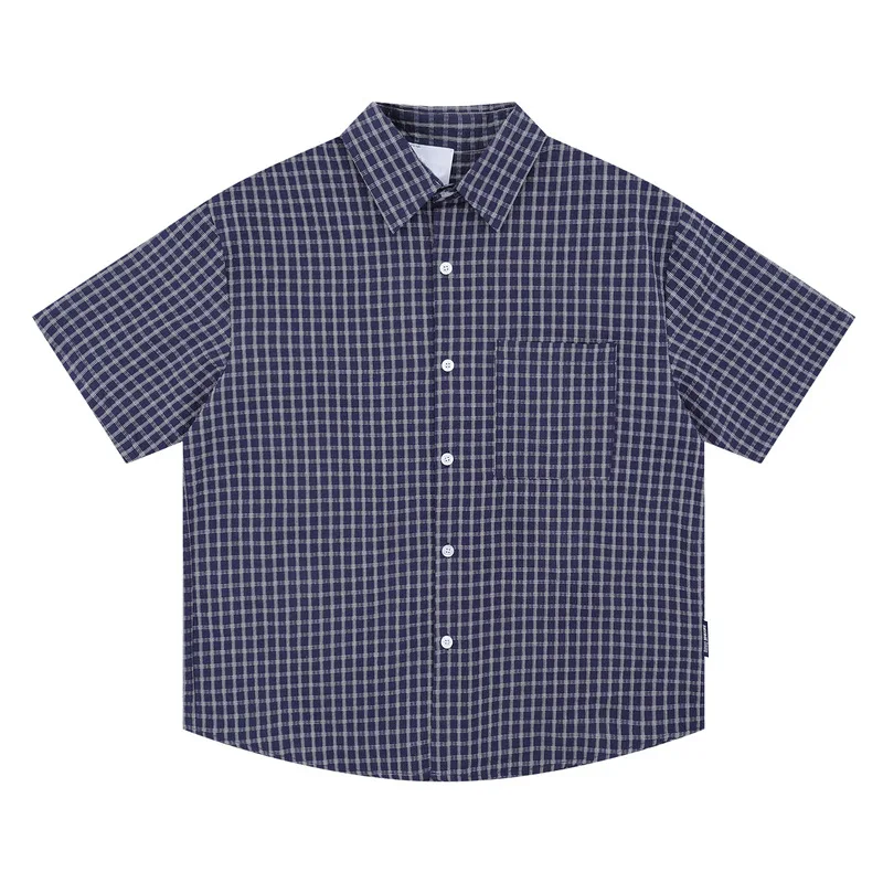 Summer short sleeved loose shirt for male students, retro checkered shirt for couples, clean style, fashionable loose shirt
Summer short sleeved loose shirt for male students, retro checkered shirt for couples, clean style, fashionable loose shirt