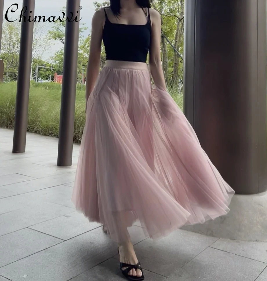 Princess Fairy Sweet Girl Pink Mesh Half Skirt Autumn Fashion Heavy Craft Draped Fairy Temperament Long Flared Women's Skirt
Princess Fairy Sweet Girl Pink Mesh Half Skirt Autumn Fashion Heavy Craft Draped Fairy Temperament Long Flared Women's Skirt