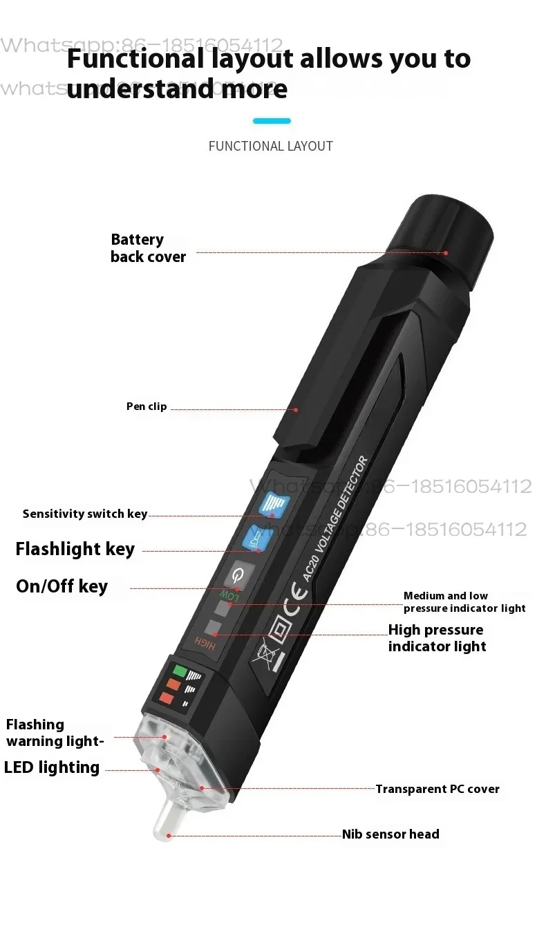 Multifunctional Electric Pen Non-contact Line Detection Intelligent Electrici Power Test Universal Induction Test Pen Household
Multifunctional Electric Pen Non-contact Line Detection Intelligent Electrici Power Test Universal Induction Test Pen Household