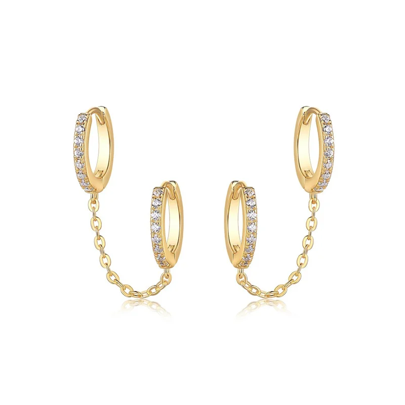 ZFSILVER Trendy 925 Silver White Moissanite Design Chain Double Circle Earrings For Charms Women Accessories Jewelry Gift E15285
ZFSILVER Trendy 925 Silver White Moissanite Design Chain Double Circle Earrings For Charms Women Accessories Jewelry Gift E15285