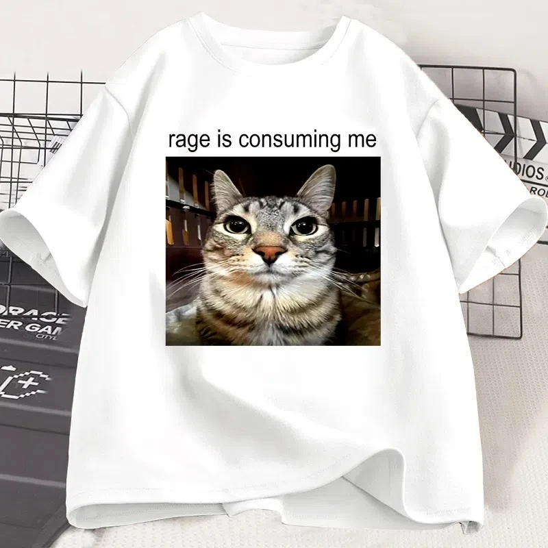 Ningshi Cat cartoon Pattern men's 100% cotton T-shirt, casual high-quality short-sleeved, is selling well in summer 
Ningshi Cat cartoon Pattern men's 100% cotton T-shirt, casual high-quality short-sleeved, is selling well in summer