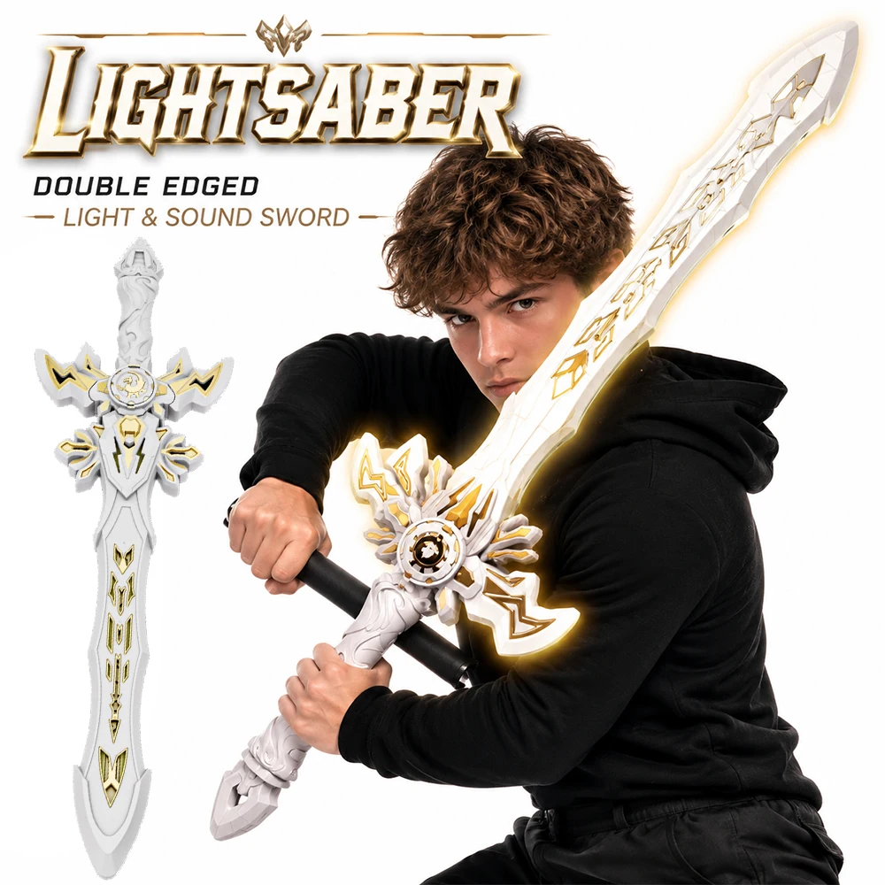 Tactical Kids LED Light Up Toy Sword Boys' Girls' Double Edged Lightsaber with Sound Light for Outdoor CS Cosplay Party Play
Tactical Kids LED Light Up Toy Sword Boys' Girls' Double Edged Lightsaber with Sound Light for Outdoor CS Cosplay Party Play