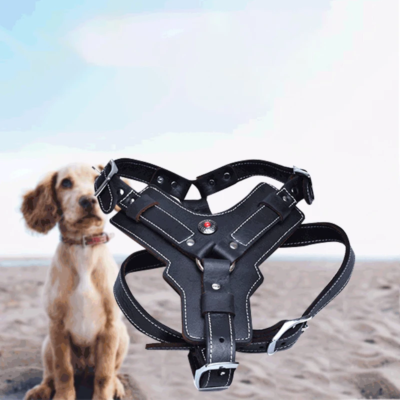 MOFESIPI Harness For Large Dogs Handmade Genuine Leather Durable Harness With Adjustable Straps No Pull Easy Control Pet Vest
MOFESIPI Harness For Large Dogs Handmade Genuine Leather Durable Harness With Adjustable Straps No Pull Easy Control Pet Vest