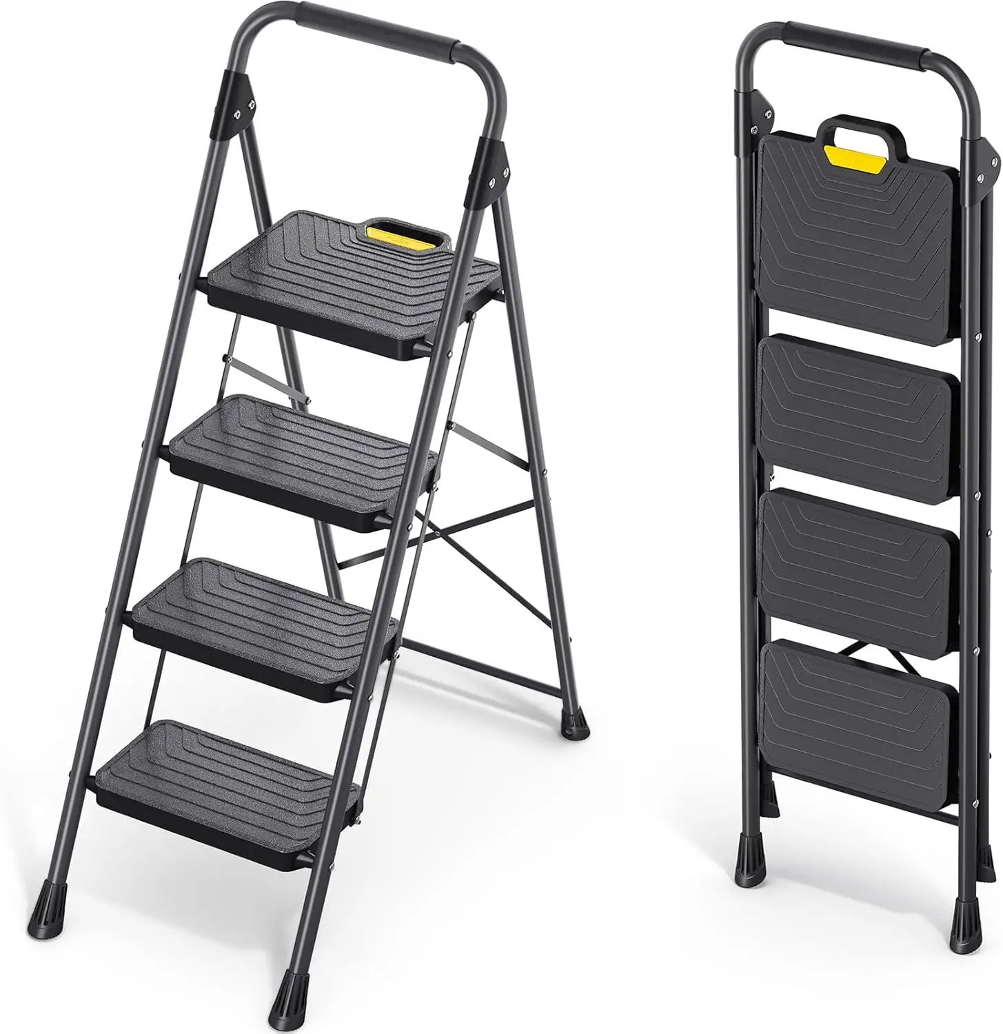 4-Step Steel Ladder with Anti-Slip Pedals, Handrail, and Safety Lock, Supports 800lbs for Home Use
4-Step Steel Ladder with Anti-Slip Pedals, Handrail, and Safety Lock, Supports 800lbs for Home Use