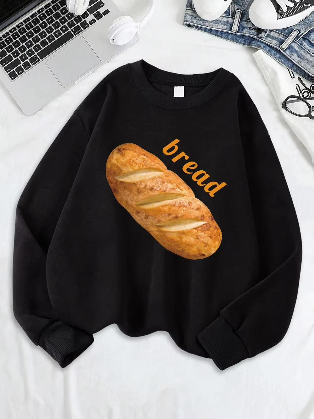 Funny Bread Illustration Printing Sweatshirts Women Casual Crewneck Hoodie Soft Fleece Warm Pullover Winter Loose Woman Tops
Funny Bread Illustration Printing Sweatshirts Women Casual Crewneck Hoodie Soft Fleece Warm Pullover Winter Loose Woman Tops