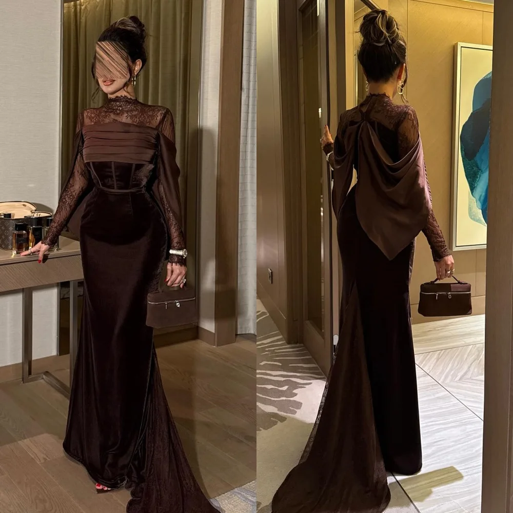 Customized Pastrol Pleat Draped Lace Mermaid High Collar Long Dresses Bespoke Occasion Dresses Sizes Available High Quality
Customized Pastrol Pleat Draped Lace Mermaid High Collar Long Dresses Bespoke Occasion Dresses Sizes Available High Quality