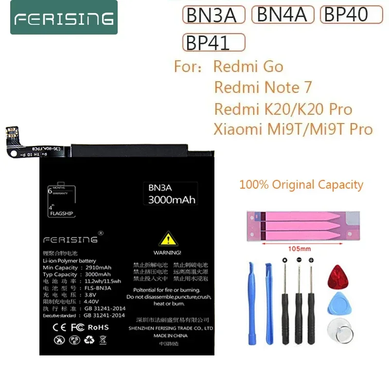 BN3A BN4A BP40 BP41 OEM Battery For Xiaomi Redmi K20 Pro / Mi9T Pro Replacement Xiomi Hongmi Go K20 Mi9T Note 7 batteries
BN3A BN4A BP40 BP41 OEM Battery For Xiaomi Redmi K20 Pro / Mi9T Pro Replacement Xiomi Hongmi Go K20 Mi9T Note 7 batteries