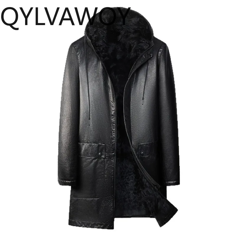 QYLVAWOY Real Cowhide Man Leather Jacket High Quality Winter Hooded Coat Wool Lining Leather Jacket Thicken Warm Jackets for Man
QYLVAWOY Real Cowhide Man Leather Jacket High Quality Winter Hooded Coat Wool Lining Leather Jacket Thicken Warm Jackets for Man