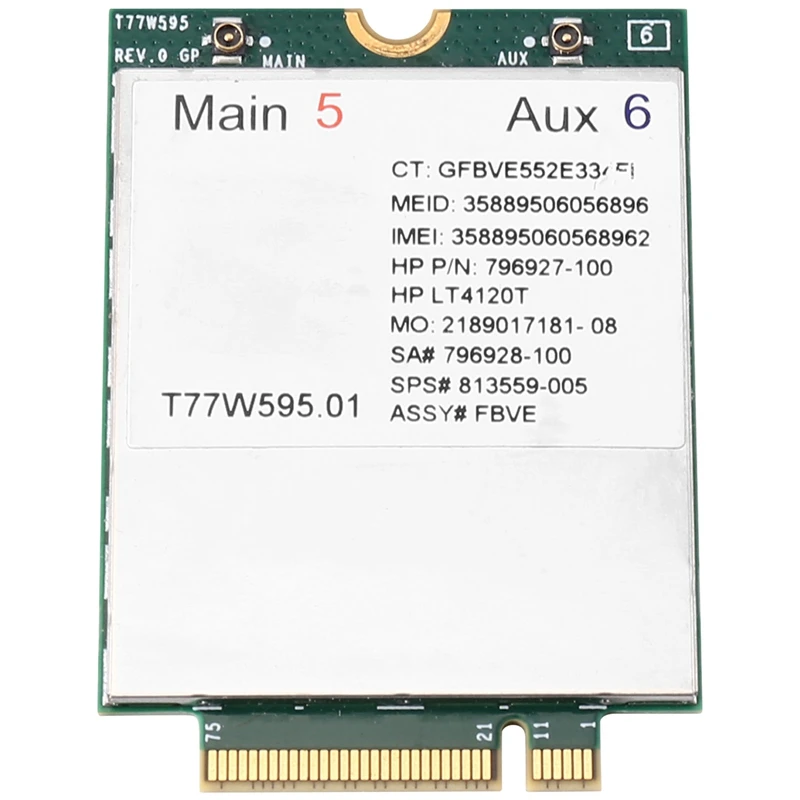 T77W595 4G Карта LTE модуль LT4120 796928-001 MDM9625 для HP Probook/EliteBook 820 840 850 G2 G3 4G, сетевая карта
T77W595 4G Карта LTE модуль LT4120 796928-001 MDM9625 для HP Probook/EliteBook 820 840 850 G2 G3 4G, сетевая карта