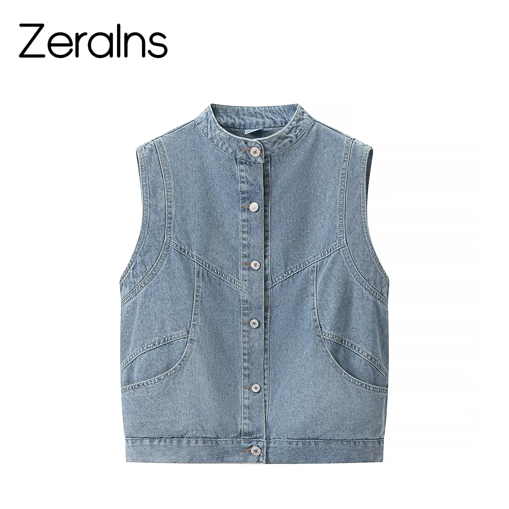 ZERAINS 2026 stand up collar denim vest women's single breasted sleeveless versatile layered camisole short jacket
ZERAINS 2026 stand up collar denim vest women's single breasted sleeveless versatile layered camisole short jacket