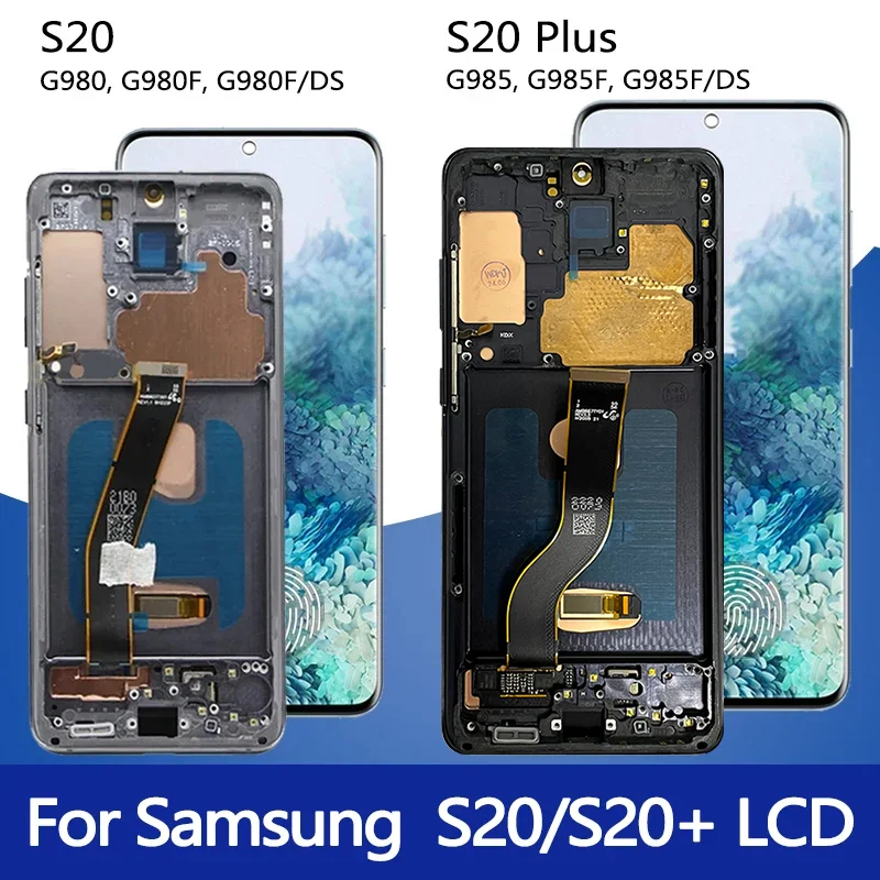 Super AMOLED For Samsung S20 LCD G980F G981F Display Touch Screen Digitizer For S20+ S20 Plus LCD G986F G985F Frame
Super AMOLED For Samsung S20 LCD G980F G981F Display Touch Screen Digitizer For S20+ S20 Plus LCD G986F G985F Frame