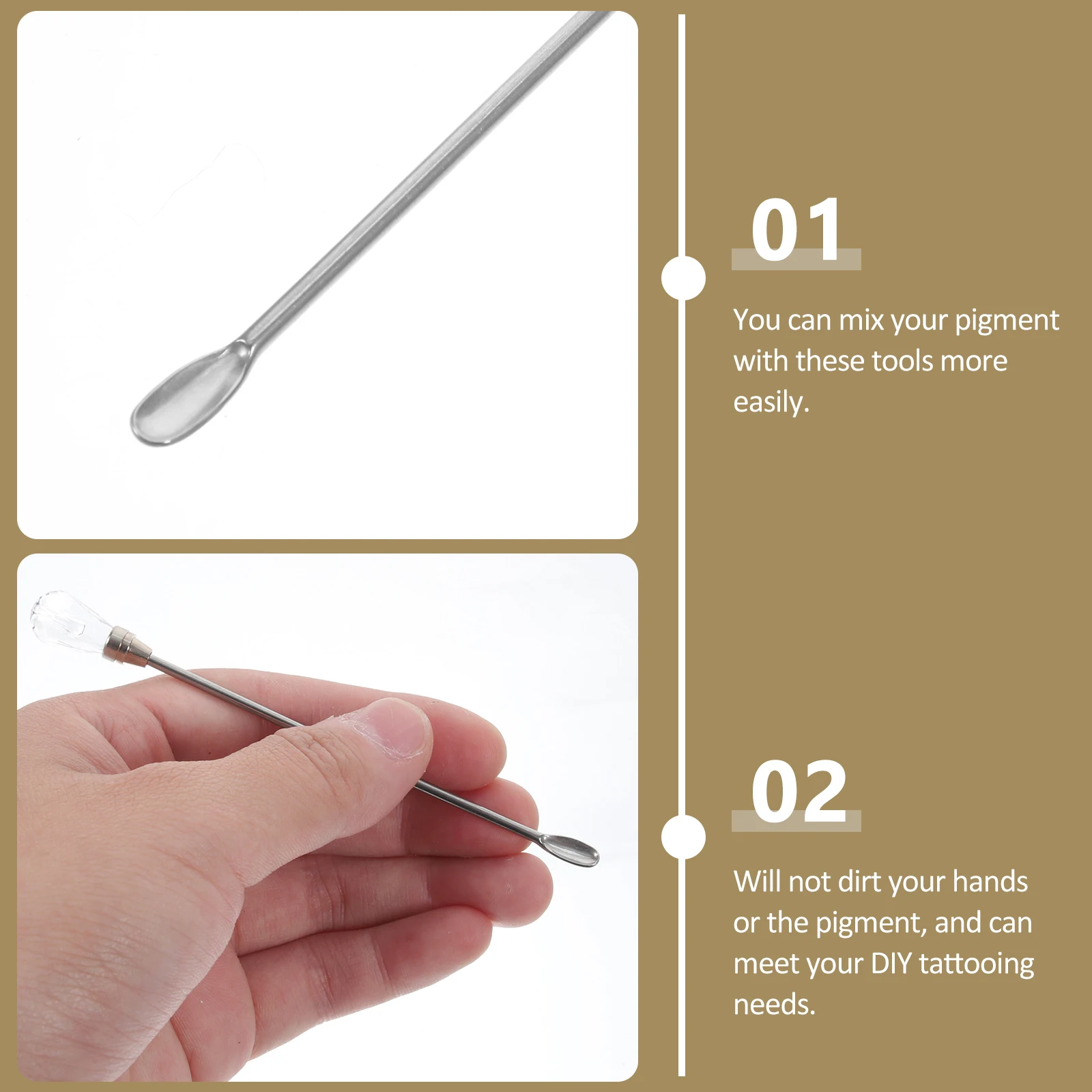 3pcs Eyebrow Ink Mixer Stirring Rod Metal Mixing Spoons Ink Mixer Stick Tools Paint Pigment Reusable Practical
3pcs Eyebrow Ink Mixer Stirring Rod Metal Mixing Spoons Ink Mixer Stick Tools Paint Pigment Reusable Practical
