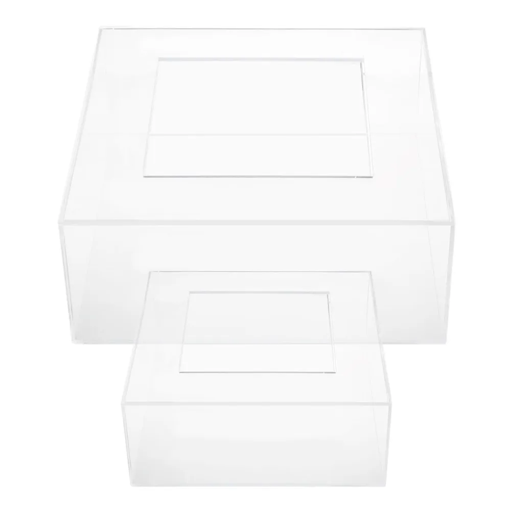 2Pcs Clear Acrylic Cake Stand Square Tiered Dessert Table Decor for Birthday Wedding Events Cake Display Platter Buffet Risers
2Pcs Clear Acrylic Cake Stand Square Tiered Dessert Table Decor for Birthday Wedding Events Cake Display Platter Buffet Risers