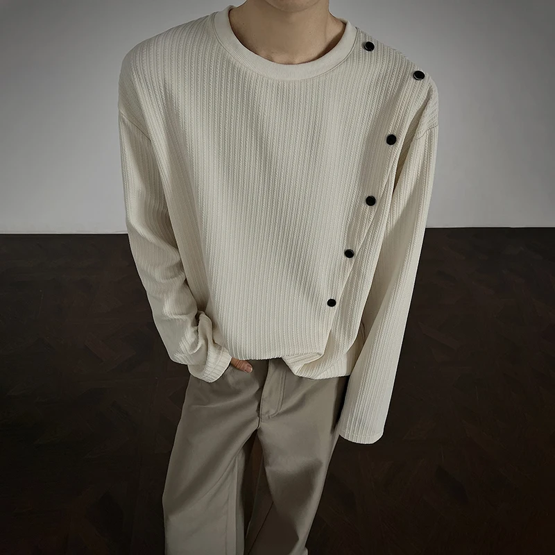 Autumn Long Sleeved T-shirt Men Fashion Round Neck Black Casual T Shirt Men Streetwear Korean Loose Pleated T-shirt Mens Top
Autumn Long Sleeved T-shirt Men Fashion Round Neck Black Casual T Shirt Men Streetwear Korean Loose Pleated T-shirt Mens Top