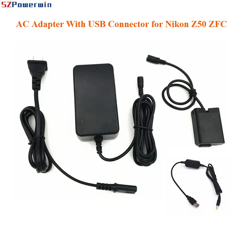 EH5 EP-5G(4.0*1.7 Pin) EP 5G with USB Connector(USB Cable) and Dummy Battery EN-EL25 Camera AC Adapter for Nikon Z50 ZFC
EH5 EP-5G(4.0*1.7 Pin) EP 5G with USB Connector(USB Cable) and Dummy Battery EN-EL25 Camera AC Adapter for Nikon Z50 ZFC