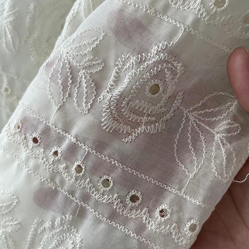 Floral Embroidered Cotton Lace Fabric Soft Thin Summer Dress Skirt Clothing Handmade Diy Sewing Cloth
Floral Embroidered Cotton Lace Fabric Soft Thin Summer Dress Skirt Clothing Handmade Diy Sewing Cloth