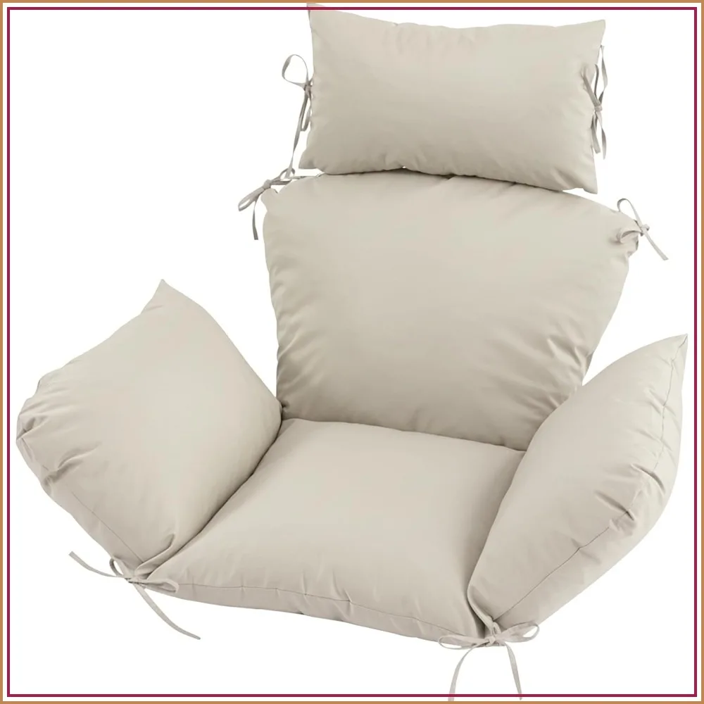 Outdoor Egg Chair Cushion with 8 Securing Straps, Water-Repellent & Fade-Resistant, Removable Cover for Single Hanging Swing Chairs – Cream
Outdoor Egg Chair Cushion with 8 Securing Straps, Water-Repellent & Fade-Resistant, Removable Cover for Single Hanging Swing Chairs – Cream