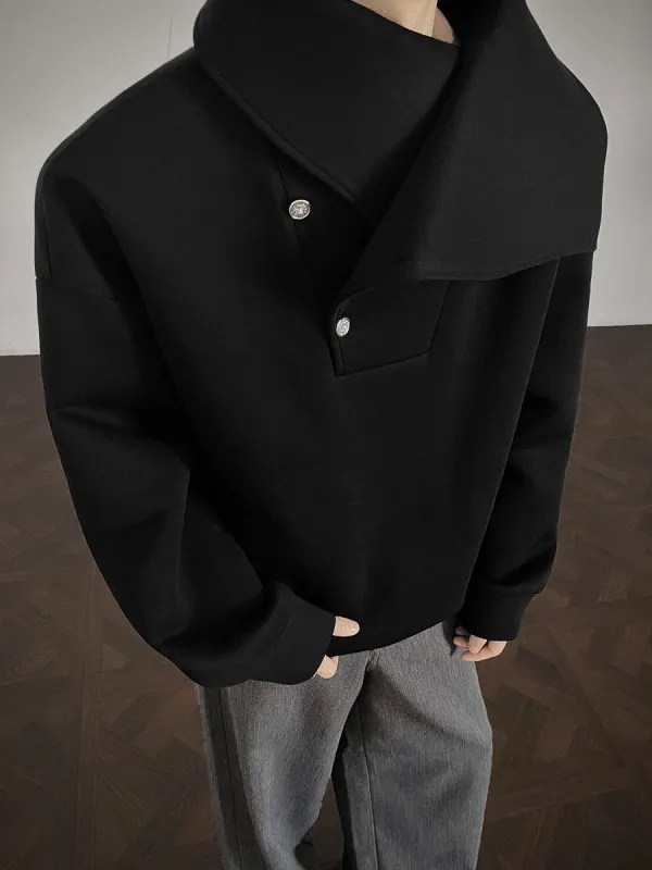 Autumn Winter Long Sve T-irt High Collar Button Design Windproof Sweatirt Youth Faion Casual Loose Fit Mixed Fabric
Autumn Winter Long Sve T-irt High Collar Button Design Windproof Sweatirt Youth Faion Casual Loose Fit Mixed Fabric