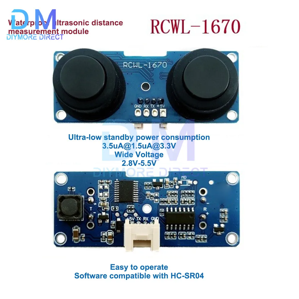 Ultrasonic Module RCWL-1670 3-5v Distance Measuring Transducer Sensor Ultrasonic Wave Detector Ranging Module
Ultrasonic Module RCWL-1670 3-5v Distance Measuring Transducer Sensor Ultrasonic Wave Detector Ranging Module