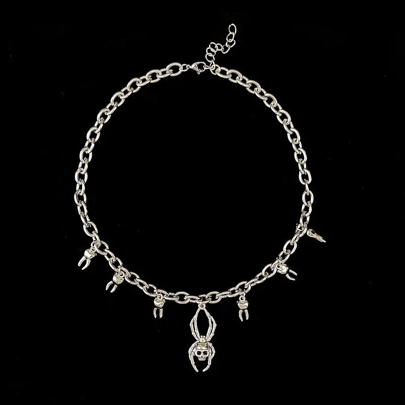 Vintage Fashion Personality Hip Hop Spider Skull Necklace Unisex Punk Gothic Pendant Banquet Jewelry Accessories Gift
Vintage Fashion Personality Hip Hop Spider Skull Necklace Unisex Punk Gothic Pendant Banquet Jewelry Accessories Gift