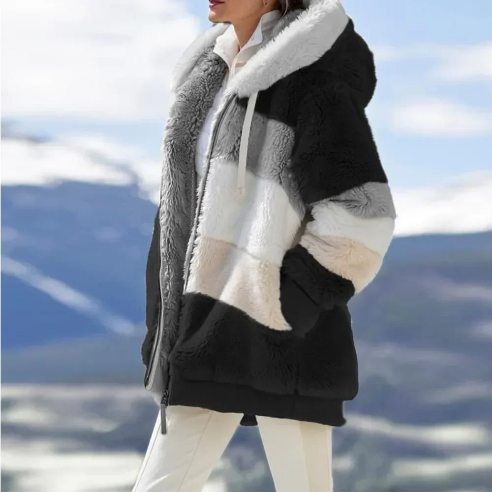 Winter Fashion Women's Coat 2024 Hooded Zipper Ladies Jacket Spliced Thick Cashmere Women Jacket Stitching Plaid Ladies Coats
Winter Fashion Women's Coat 2024 Hooded Zipper Ladies Jacket Spliced Thick Cashmere Women Jacket Stitching Plaid Ladies Coats