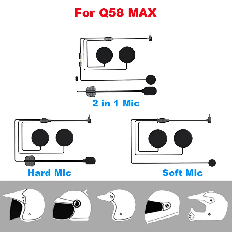 Headset For Q58 MAX Motorcycle Helmet Bluetooth Intercom Motorcycle Headset Dedicated Microphone Accessories Kits
Headset For Q58 MAX Motorcycle Helmet Bluetooth Intercom Motorcycle Headset Dedicated Microphone Accessories Kits