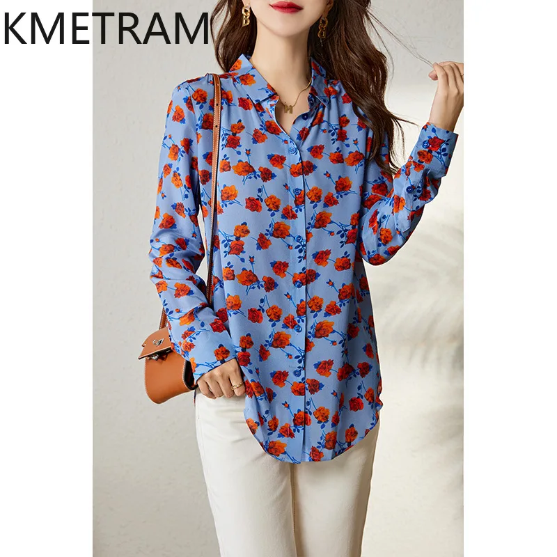 KMETRAM Spring Real Mulberry Silk Blouse Woman Loose Print Tops for Woman Clothing Summer 2025 Fashion Shirts Блузка Женская
KMETRAM Spring Real Mulberry Silk Blouse Woman Loose Print Tops for Woman Clothing Summer 2025 Fashion Shirts Блузка Женская