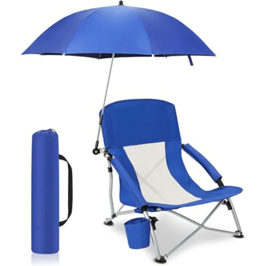 Beach chair with umbrella for adult use, aluminum frame in navy blue, ultra-lightweight and foldable with carry bag for camping
Beach chair with umbrella for adult use, aluminum frame in navy blue, ultra-lightweight and foldable with carry bag for camping
