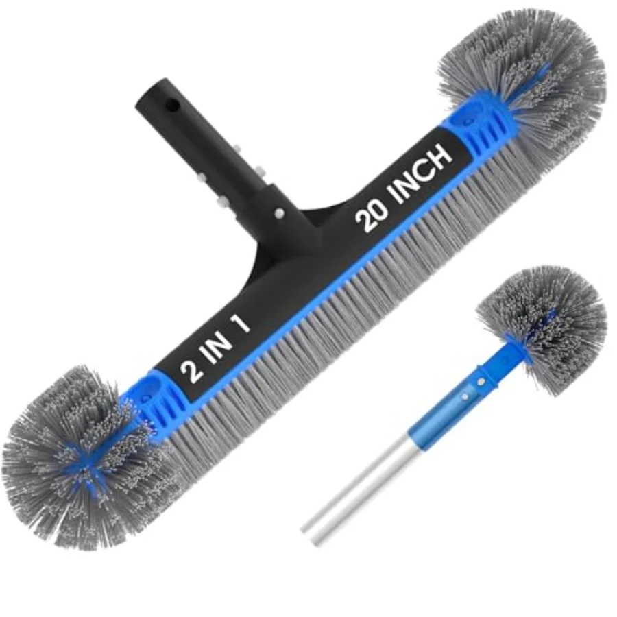 20'' 2 in 1 Pool Brush Head Cobweb Duster Heavy Duty Pool Cleaning Detachable Round Brush with EZ Clip and Wavy Nylon Bristles
20'' 2 in 1 Pool Brush Head Cobweb Duster Heavy Duty Pool Cleaning Detachable Round Brush with EZ Clip and Wavy Nylon Bristles