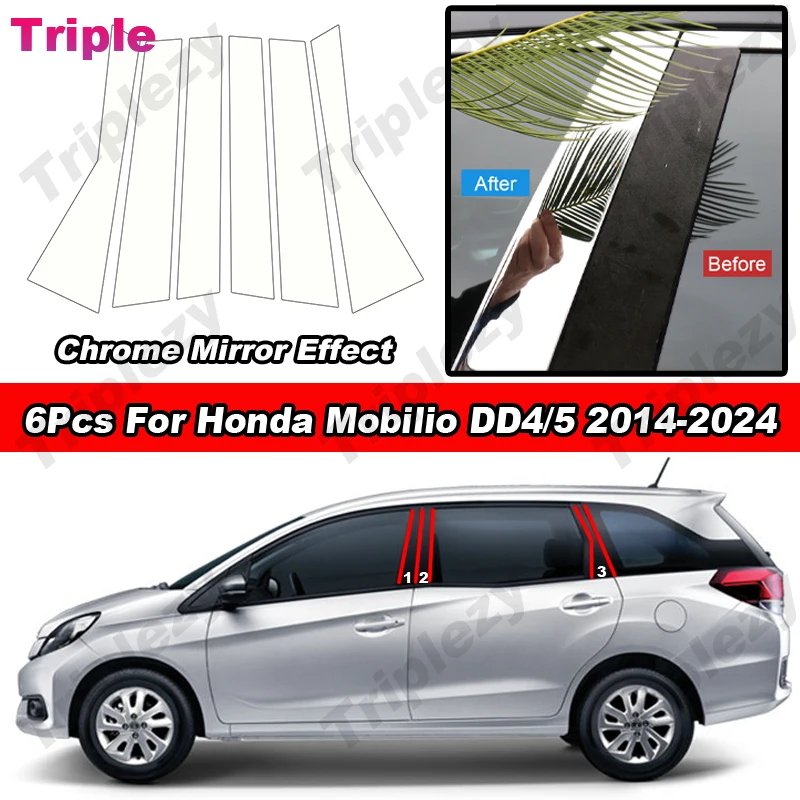 6Pcs Glossy Chrome PC Material Car Door Window Center B C Pillar Post Cover Trim Sticker For Honda Mobilio DD4 DD5 2014-2024
6Pcs Glossy Chrome PC Material Car Door Window Center B C Pillar Post Cover Trim Sticker For Honda Mobilio DD4 DD5 2014-2024