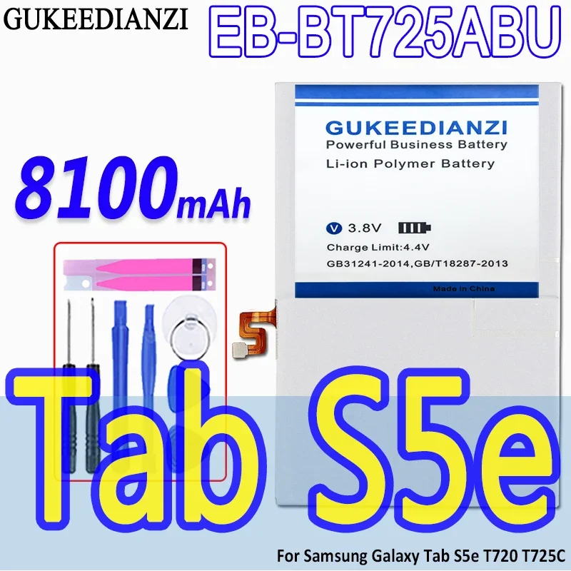 EB-BT725ABU 8100 мАч для Samsung Galaxy Tab S5e 10,5 T720 T725C Аккумулятор для планшета большой емкости
EB-BT725ABU 8100 мАч для Samsung Galaxy Tab S5e 10,5 T720 T725C Аккумулятор для планшета большой емкости
