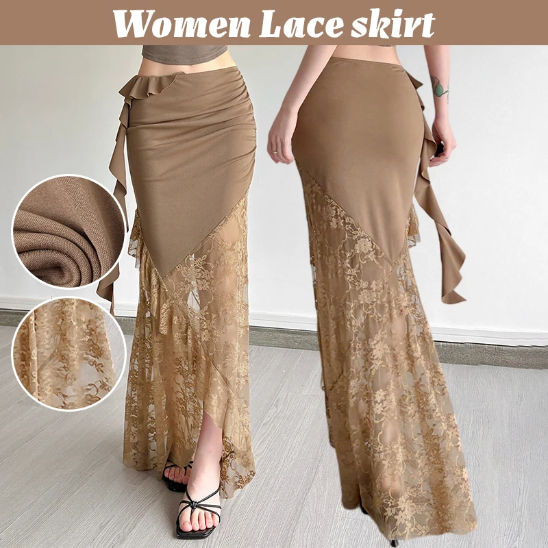 Women Mesh Patchwork Long Skirt Elastic Waist Ruffle Tassel Maxi Skirt Elegant Streetwear Summer Fashion Outdoor
Women Mesh Patchwork Long Skirt Elastic Waist Ruffle Tassel Maxi Skirt Elegant Streetwear Summer Fashion Outdoor