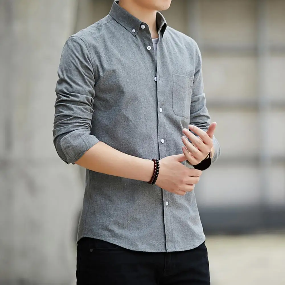 Men Shirt Long Sleeve Button Single-breasted Autumn Shirt Cardigan Lapel Casual Men Spring Shirt For Work
Men Shirt Long Sleeve Button Single-breasted Autumn Shirt Cardigan Lapel Casual Men Spring Shirt For Work