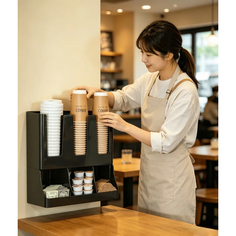 Coffee Station Organizer – Wall-Mounted Coffee Bar Organizer for Countertop, Condiment & Cup Storage, Bar Accessories
Coffee Station Organizer – Wall-Mounted Coffee Bar Organizer for Countertop, Condiment & Cup Storage, Bar Accessories