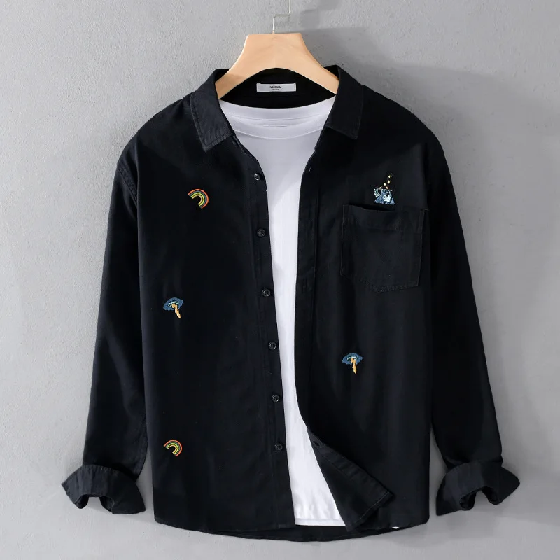 Men Clothing 2022 White Embroidery Shirt Men's Long Sleeve Spring Korean Fashion Casual Shirt Fashion Brand Versatile Top
Men Clothing 2022 White Embroidery Shirt Men's Long Sleeve Spring Korean Fashion Casual Shirt Fashion Brand Versatile Top