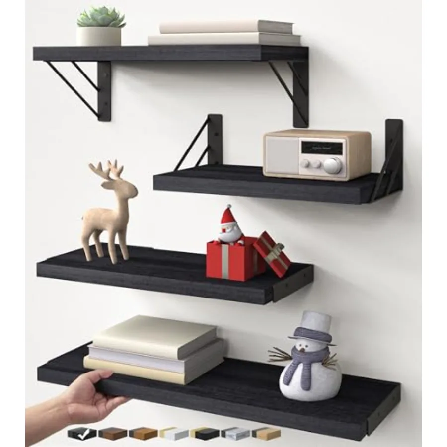 BAYKA Wall Mounted Floating Shelves Wood Floating Wall Shelf for Books and Decor Small Space-Saving Display and Organizer Black
BAYKA Wall Mounted Floating Shelves Wood Floating Wall Shelf for Books and Decor Small Space-Saving Display and Organizer Black
