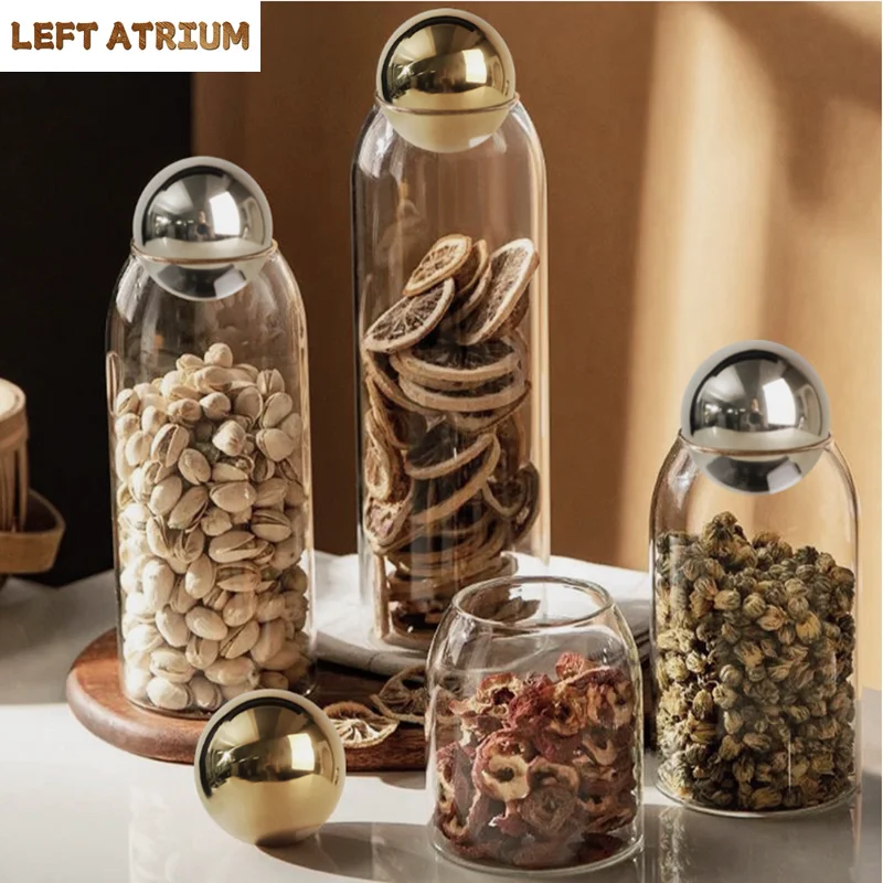 Golden Cork Cover Glass Storage Jar Kitchen Food Storage Container Coffee Bean Tea Can Sundries Storage Bottle Home Decoration
Golden Cork Cover Glass Storage Jar Kitchen Food Storage Container Coffee Bean Tea Can Sundries Storage Bottle Home Decoration