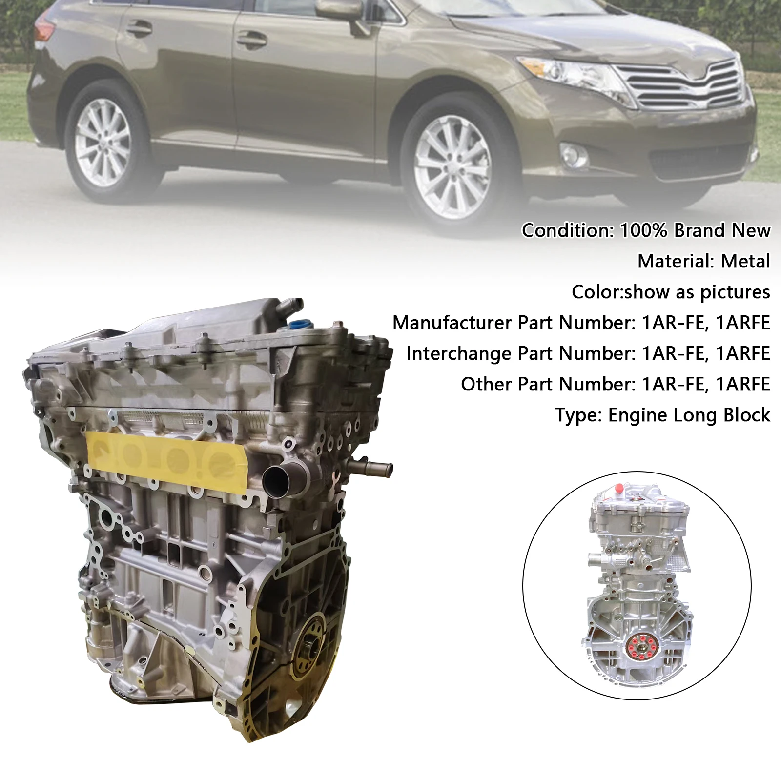 Areyourshop New 1AR-FE 1ARFE Engine Motor Dual VVT-i Engine for Toyota Venza Highlander
Areyourshop New 1AR-FE 1ARFE Engine Motor Dual VVT-i Engine for Toyota Venza Highlander
